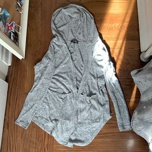 Gray cardigan w/ hood